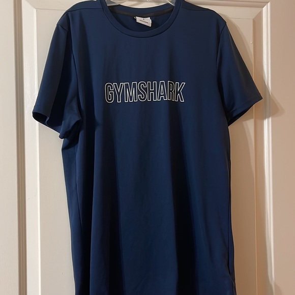 Gymshark Arrival Navy Logo Outline Dry-fit Men’s Tee T-Shirt Athletic Workout - Picture 7 of 7